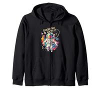 Spaced Out Loving It Astronaut Space Cosmic Stars Felpa con Cappuccio