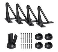 SPACEEUP Gambe per tavolo da 10,2 cm, 4 gambe per scrivania da caffè con protezioni per pavimenti in gomma, capacità di carico 399,2 kg, gambe per mobili in metallo nero resistente, 3 aste, per panca