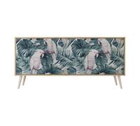 SPACEREBELS Cassettiera Moderna 164,5x57,5x42 Comò con immagini stampate Comodino con ripiani Design Contemporaneo mobili soggiorno 3 Ante Motivo della natura paesaggio