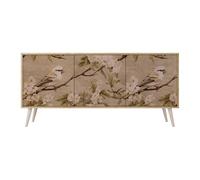 SPACEREBELS Cassettiera Moderna 164,5x57,5x42 Comò con immagini stampate Comodino con ripiani Design Contemporaneo mobili soggiorno 3 Ante Motivo della natura paesaggio