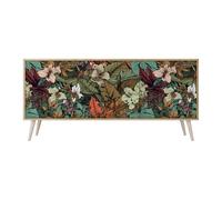 SPACEREBELS Cassettiera Moderna 164,5x57,5x42 Comò con immagini stampate Comodino con ripiani Design Contemporaneo mobili soggiorno 3 Ante Motivo della natura paesaggio