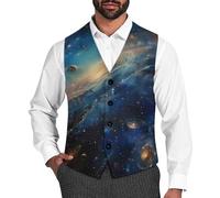 Spaces And Universe - Gilet da uomo, divertente, formale, gilet da lavoro, Stile:, L