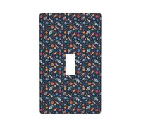 Spaceships And Stars In Outer Space Wall Plate Covers, 1 Gang Wall Plates Standard Size 11,4 cm x 7 cm, Decorative Toggle Light Switch Cover Placca di Copertura di Uscita, Policarbonato Termoplastico
