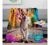 SPACESK Autumn Village Dog Coperta Stampa 3D Coperta Soffice Microfibra Confortevole E Traspirante Aria Condizionata Divano Campeggio Per Adulti Bambini 60x80inch(150x200cm)
