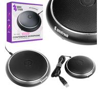 Spacetronik Microfono da conferenza USB senza altoparlante, microfono USB PC con cancellazione del rumore, pulsante muto LED, Plug & Play, condensatore omnidirezionale a 360 gradi, per zoom, Skype