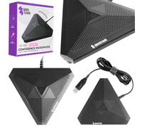 Spacetronik Microfono da conferenza USB senza altoparlante, microfono USB PC con cancellazione del rumore, pulsante muto LED, Plug & Play, condensatore omnidirezionale a 360 gradi, per zoom, Skype