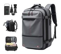 Spacevac Pro Backpack, Spacevacpro Vacpack Backpack with Vacuum Compression, 60L Expandable Travel with Pump (Gray)