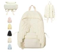 Spacious Angel Wings Backpack for Women,Nylon Daypack,School Rucksack，White