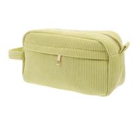 Spacious Corduroy Makeup Organizer Bag for Travel and Storage