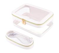 Spacious Travel Clear Makeup Bag | Large Capacity Zipper Pouch For Cosmetics | Transparent Cosmetic Organizer Set For Travel And Business Trips | Perfect For Beach And -the-Go Essentials