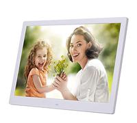 Spacmirrors Cornice per foto digitale da 15 pollici LCD ad alta risoluzione 1280 * 800 IPS Cornice per foto Calendario, Sveglia, Supporta più formati di file e USB esterna e scheda SD (Bianco)