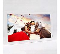 Spacmirrors Cornice per foto digitale da 22 pollici 1920 * 1080 Schermo IPS Pubblicità Lettore multimediale Supporto Calendario/Orologio/MP3/Foto/Video/Interruttore timer/Didascalia scorrevole,Bianc