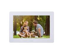 Spacmirrors Cornice per foto digitale Schermo IPS da 8 pollici Anteprima immagine Video Calendario Orologio Accensione/spegnimento automatico Timer Supporto USB e scheda SD Telecomando (Bianco)