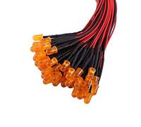 Spacnana 50 Pz 3mm 5mm 10mm Diodi LED Precablati Lente Diffusa Lente Smerigliata a Bagliore Morbido Luce Multicolori con Cavo Flessibile da 20 Cm per Illuminazione Hobby (Arancione(#2))