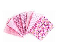 Spacnana 7 Pezzi di Tessuto di Cotone per Quarti di Grasso, Cotone per Trapuntatura, Materiale di per Cucito, Morbido Panno di per Lavori Manuali Fai da Te, Arti e Mestieri, (PINK)