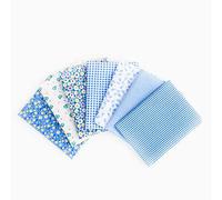 Spacnana 7 Pezzi di Tessuto di Cotone per Quarti di Grasso, Cotone per Trapuntatura, Materiale di per Cucito, Morbido Panno di per Lavori Manuali Fai da Te, Arti e Mestieri, (BLUE)