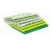 Spacnana 7 Pezzi di Tessuto di Cotone per Quarti di Grasso, Cotone per Trapuntatura, Materiale di per Cucito, Morbido Panno di per Lavori Manuali Fai da Te, Arti e Mestieri, (GREEN)