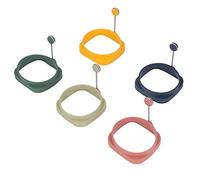 Spacnana Anelli per Uova in Silicone Anelli per Uova per Friggere Stampo per Frittata 5 Pezzi con Manico Isolante Termico Silicone Alimentare per Pancake Colazione