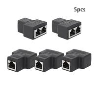 Spacnana Black Elements Elements Network Splitter-RJ45 1-in-2 Extender a Tre Vie Dell'adattatore (5pc)