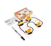 Spacnana Camion da Costruzione Giocattolo Elettrico Automatico Induttivo, Conosci la Strada Segui la Linea Che Disegni Giocattolo con Sensore Ottico per Gioco e Apprendimento (YELLOW)