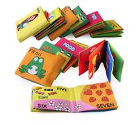 Spacnana Confezione 6 Libri Morbidi in Stoffa per Bambini, Materiale Non Tossico, Giocattolo Educativo Interattivo per Neonati e Bambini Piccoli con Fruscio e Ricco Contenuto