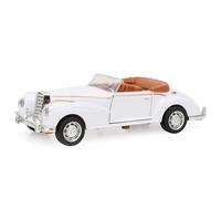 Spacnana Diecast Toy Car Model Lega Classic Roadster con Luci Musicali per Bambini di età Compresa tra 3+ Teatro Interattivo per L'allenamento per Coordinamento a Mano (WHITE)