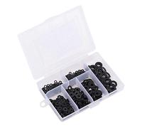 Spacnana Kit di Lavaggio Piatto in Nylon Piatto 500 Pezzi con Scatola, Lavatrici Durevoli per Prevenire Perdite, per Progetti e Riparazioni, Costituite Materiale in Nylon (BLACK)