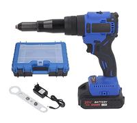 Spacnana Kit di Pistola a Rivetta Senza Spazzole, Strumento di Rivettatura Elettrica Automatica Completa con Luce a LED e Batteria 20 V per Rivetti in (Spina Europea)