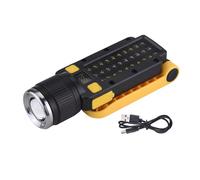 Spacnana Lampada da Lavoro a LED Ricaricabile, Torcia Pieghevole con Display Digitale a Testa Luminosa Girevole per Meccanici, Riparazioni Auto, Garage, Casa, Campeggio (ABS)