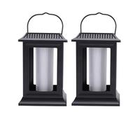 Spacnana Luci Solari a Effetto Fiamma Tremolante, Confezione da 2 Lanterne da Esterno da Appendere, con Accensione Automatica dal Tramonto All'alba, (Lampada a Fiamma Solare 91006D Confezione da 2)