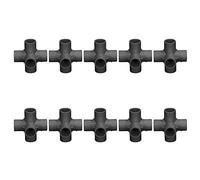 Spacnana Raccordi di Tubi Stereoscopici a 6 Vie PVC Plastic Connettori a Gomito a 90 Gradi Diametro Interno 20 Mm per Serra, Mobili, Connessioni Tenda (Black)