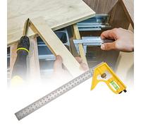 Spacnana Righello per Marcatura, Squadra Combinata Regolabile in Lega di Zinco per Misurazioni di Precisione 300 Mm in Carpenteria