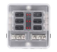 Spacnana Scatola Fusibili a 6 Vie, PBT Resistente Al Fuoco, Rilevamento Immediato dei Guasti, Supporto 32 V per Automobili, Camion, Barche,