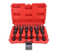 Spacnana Set di Chiavi per Crows Foot Flex Head, 6 Pezzi 12mm 14mm 16mm 17mm 18mm 19mm Chiave a Bussola per Dado Svasato da 3/8 Pollici, per Riparazione Tubo Idraulico Freno Carburante
