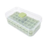 Spacnana Stampo per Cubetti di Ghiaccio in Silicone con Rilascio a (GREEN) | per Freezer e , Include Contenitore per la Conservazione e Coperchio, Design Compatto Impilabile, Meccanismo di Rilascio a