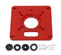 Spacnana Tavola del Router in Alluminio Piatto di Inserzione con Doppia Scale, Piastra di Inserzione in Legno in Lega di Alluminio Rosso per Uso di Taglio