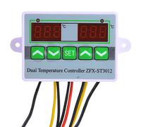 Spacnana Termostato Digitale ST3012 Regolatore di Temperatura AC220V Interruttore Display a Doppio Canale da 14 a 230 Fahrenheit 10A Uscita Precisione 1 Grado per Incubatore Acquario Serra (AC220V)