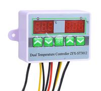 Spacnana Termostato Digitale ST3012 Regolatore di Temperatura AC220V Interruttore Display a Doppio Canale da 14 a 230 Fahrenheit 10A Uscita Precisione 1 Grado per Incubatore Acquario Serra (DC12V)