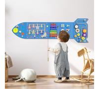 Spacocld Rocket Activity Pannello da parete sensoriale per bambini Montessori tavolo attività da parete per bambini giocattoli da parete per bambini piccoli serbatoio attività tavolo