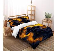 Spada dalle ali infuocate Set Di Biancheria Da Letto 3 Pezzi Con Stampa 3D Gothic Themes Copripiumino Con 2 Federe in Microfibra Morbida E Leggera Super King（260x220cm）