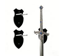 Spada in acrilico trasparente, supporto verticale invisibile per Katana, spade medievali e asce, forte scaffale trasparente per decorazione domestica, 11,4 x 17,8 cm (nero, 2 pezzi)