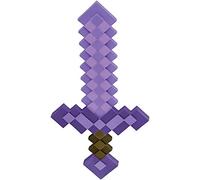 Spada incantata per travestimenti da Minecraft, accessorio per feste in maschera, con licenza ufficiale, spada giocattolo da 50 cm, design pixel, ispirata all'iconico gioco e film, taglia unica