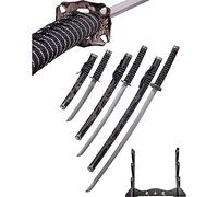 Spada Katana giapponese non affilata con fodero 100 cm, Wakizashi e Tanto Set - Spade Samurai Autentiche per la decorazione Ninja Katana Metallo - Manico in legno HK1107