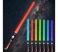 Spada laser retrattile con suono, spada laser retrattile per bambini, spada giocattolo con luce LED, manico espandibile per adulti, Halloween, Natale, feste in maschera, Costum Galaxy War Fighters (1