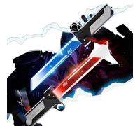 Spada laser retrattile plug-in, sciabole illuminate a LED 2 in 1 con sensore di movimento, spada illuminata a doppia lama, spada con impugnatura girevole reversibile per punta delle dita (1set)