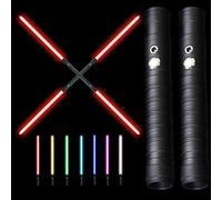 Spada laser RGB per bambini, LED Light Up Saber Force FX Sword Heavy Dueling, spada laser ricaricabile 7 colori con suono, spada leggera con impugnatura in metallo, regalo giocattolo Gravity,2pcs