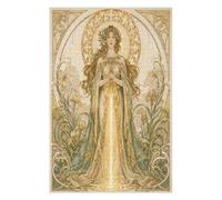 Spada luminosa della dea dorata Puzzle 1000 Pezzi in Legno, Gioco Mentale | Art Nouveau, Botanica sacra, Linee botaniche, Scena Decorativa, Struttura in Legno, Sfida Puzzle, Gioco Mentale