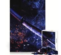 Spada Samurai nell'Acqua Puzzle da 1000 Pezzi per Adolescenti Stimola la Memoria Evasione Calma Assemblaggio Motivo Sorpresa Calda (50x75cm)