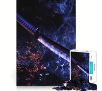 Spada Samurai nell'Acqua Puzzle da 1000 Pezzi per Adolescenti Stimola la Memoria Evasione Calma Assemblaggio Motivo Sorpresa Calda (50x75cm)