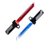 Spada, set di 2 spada a doppia lama con lame estraibili, due pezzi con illuminazione per cosplay e feste, bicolore, facile da usare